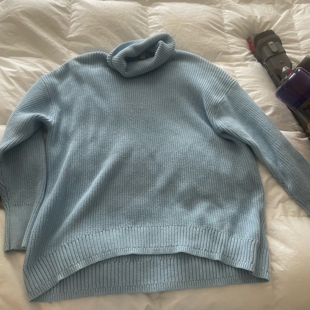J. Crew Light Blue Cowl Neck Sweater